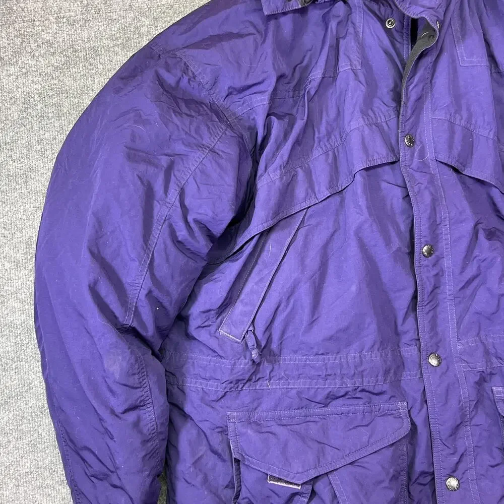Vintage The North Face Coat Mens XL Purple Down Parka Hooded Ski Warm Outdoor